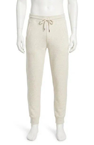 Faherty High Standard Fleece Long Sleeve Sweatpants In Antique Ivory Heather In White