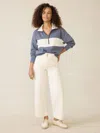 Faherty High Standard Fleece Quarter Zip In Blue Coast Stripe