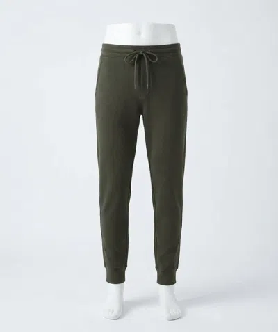 Faherty High Standard Fleece Sweatpants In Fall Evergreen In Green