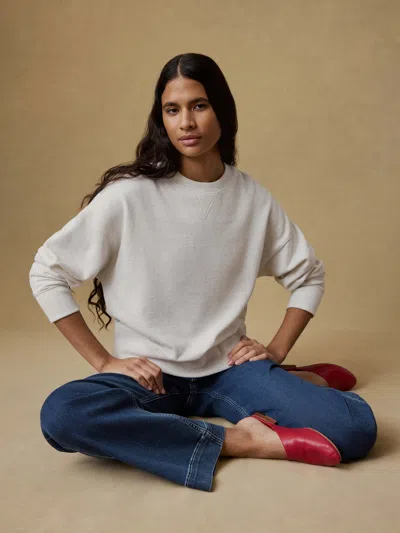 Faherty High Standard Fleece Vintage Crew In White