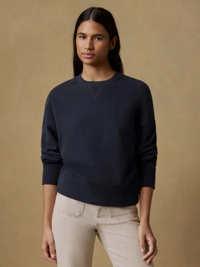 Faherty High Standard Fleece Vintage Crew In Blue