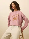 Faherty High Standard Fleece Vintage Crewneck Hoodie In Pink