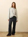 Faherty High Standard Fleece Wide Leg Sweatpant In Blue