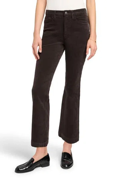 Faherty High Waist Ankle Flare Leg Corduroy Pants In Espresso