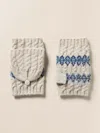 Faherty Highland Fairisle Pop Top Mitten In White