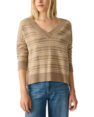 Faherty Highland Fair Isle Merino Wool Blend Sweater In Brown