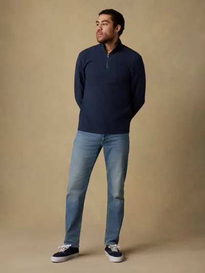Faherty Highland Knit Quarter Zip In Blue