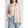 Faherty Holden High Pile Fleece Jacket In Peach Whip