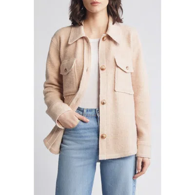Faherty Holden High Pile Fleece Jacket In Peach Whip