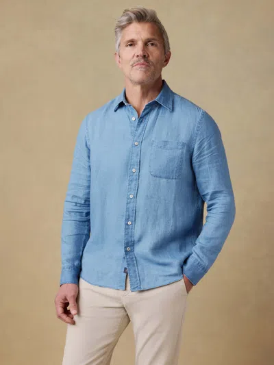 Faherty Indigo Laguna Linen Shirt In Burgundy
