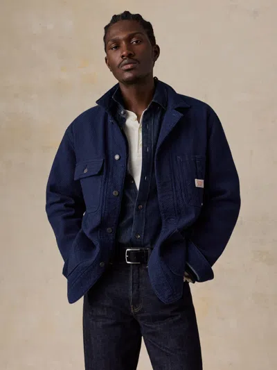 Faherty Indigo Sashiko Chore Jacket In Blue