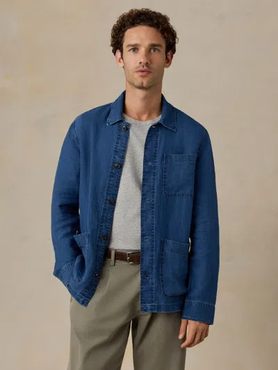 Faherty Indigo Studio Jacket In Blue