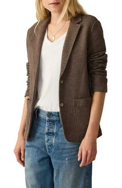Faherty Inlet Cotton Blend Knit Blazer In Brown