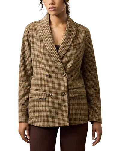 Faherty Inlet Knit Double Breasted Blazer In Animal Print