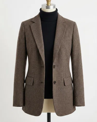 Faherty Inlet Houndstooth Blazer In Mocha Mountain In Brown