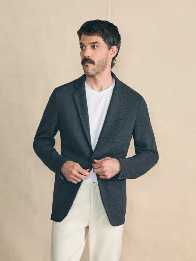 Faherty Inlet Knit Blazer In Black Sky Melange