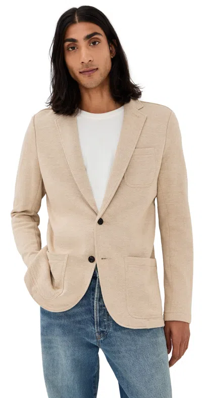 Faherty Inlet Knit Blazer Khaki Fields Melange