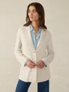 Faherty Inlet Knit Blazer In Light Oatmeal Melange
