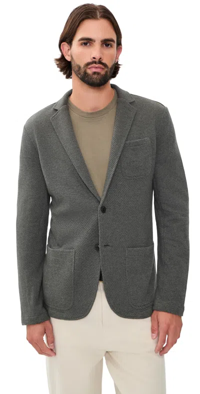 Faherty Inlet Knit Blazer Olive Charcoal Melange In Gray