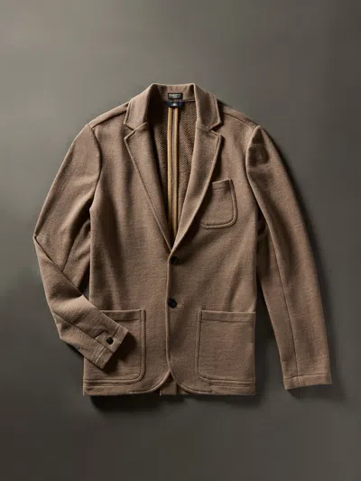 Faherty Inlet Knit Blazer In Walnut Melange