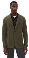 Faherty Inlet Knit Blazer Winter Brown Melange In Green