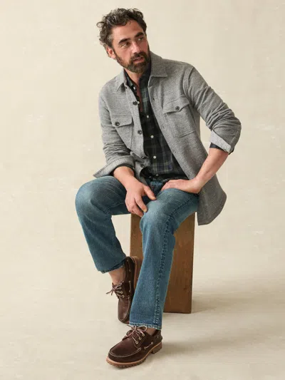 Faherty Inlet Knit Cpo In Medium Grey Melange