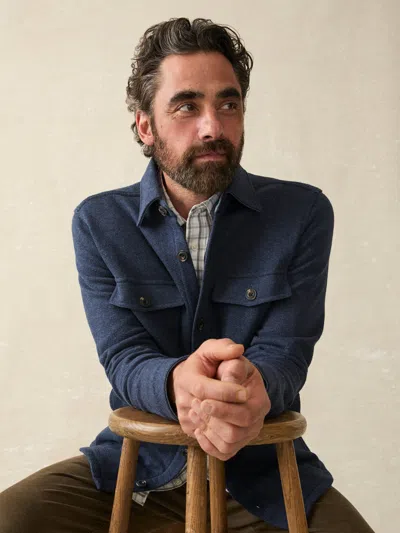 Faherty Inlet Knit Cpo In Navy Night Melange