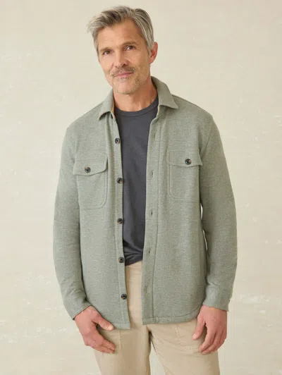 Faherty Inlet Knit Cpo In Olive Brush Melange