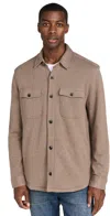 Faherty Inlet Knit Shirt Jacket Walnut Melange