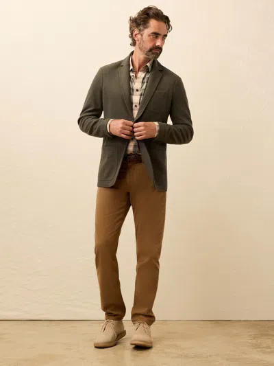 Faherty Inlet Knit Tweed Blazer In Green