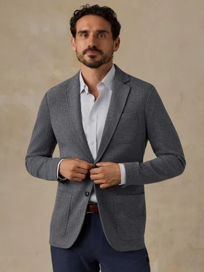 Faherty Inlet Knit Tweed Blazer In Grey Night Herringbone