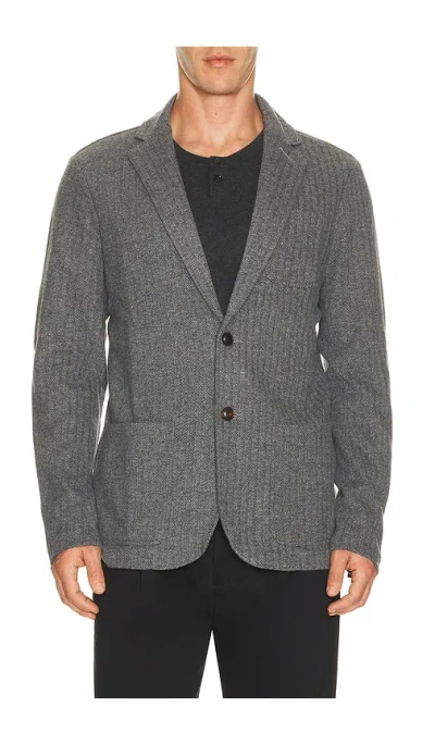 Faherty Inlet Knit Tweed Blazer In Grey Night Herringbone