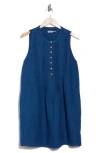 Faherty Isha Linen Denim Shift Dress In Indigo