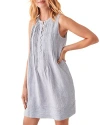 Faherty Isha Linen Swing Dress In Blue Mini