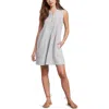 Faherty Isha Linen Swing Dress In Gray