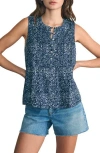 Faherty Isha Linen Tank Top In Blue