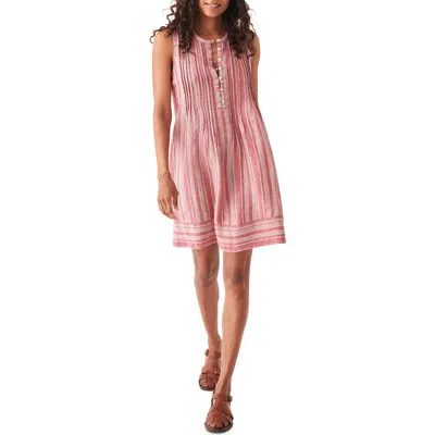 Faherty Isha Stripe Sleeveless Linen Blend Dress In Granita Stripe