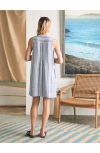 Faherty Isha Stripe Sleeveless Linen Dress In Day Lily Stripe