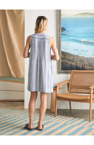 Faherty Isha Stripe Sleeveless Linen Dress In Day Lily Stripe