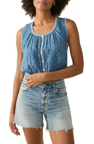 Faherty Isla Denim Crop Tank In Key Largo Blue