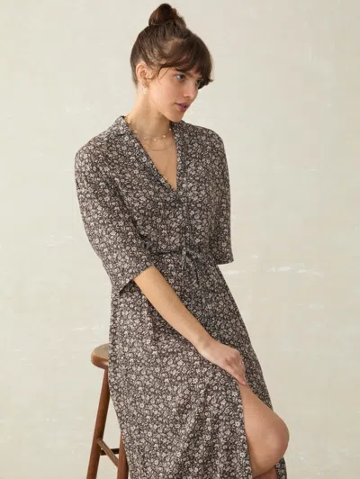 Faherty Island Dress In Charcoal Woodstock Floral