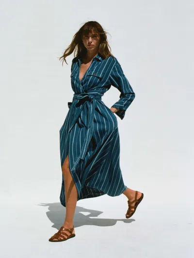 Faherty Island Tide Julia Wrap Dress In Blue