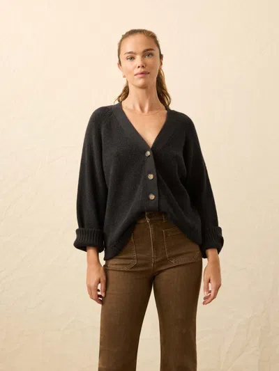 Faherty Jackson Cardigan In Black