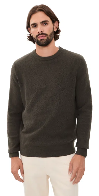 Faherty Jackson Crew Sweater Coast Brown In Green