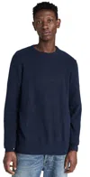 Faherty Jackson Crew Sweater Navy Heather In Navy Heather