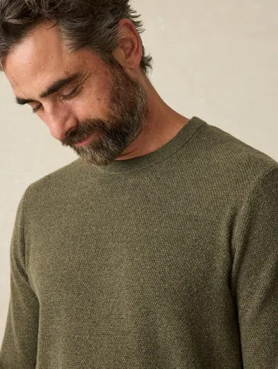 Faherty Jackson Crew Sweater In Olive Heather
