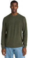 Faherty Jackson Crew Sweater Olive Heather In Olive Heather
