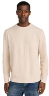 Faherty Legend Sweater Crew In Toasty Thundra In Seapoint Sand Heather