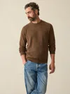 Faherty Jackson Crew Sweater In Trail Brown Heather