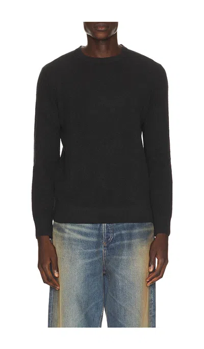 Faherty Jackson Crew Sweater In Wolf Black Heather